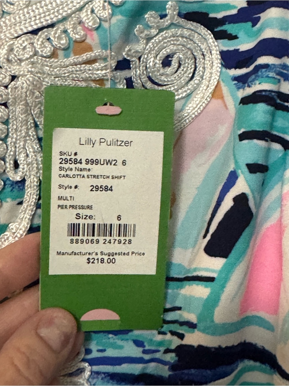 New Lilly Pulitzer Carlotta Stretch dress 6 ⛵️🌊RARE HTF MULTI PIER PRESSURE - Picture 2 of 4